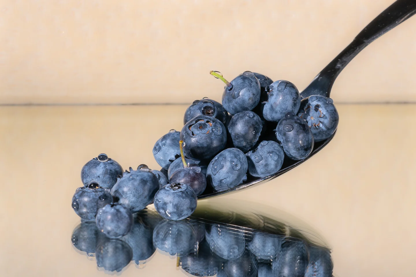 Blueberries on Spoon