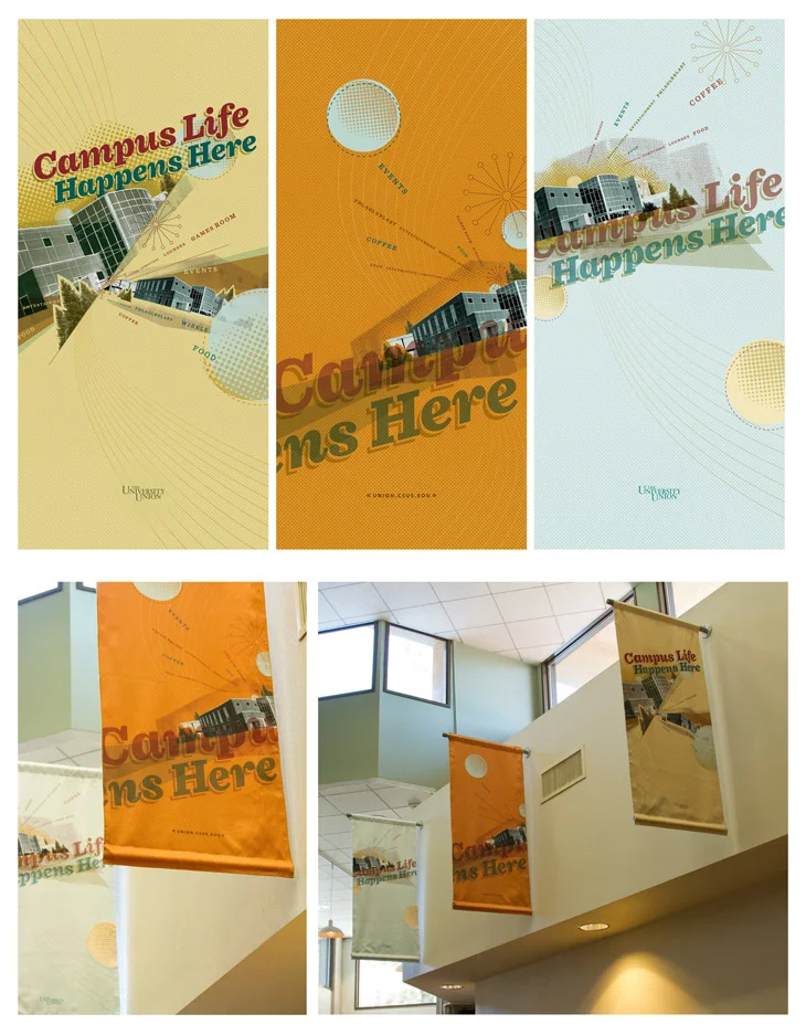 University Union Banners, designed by Peter Duong