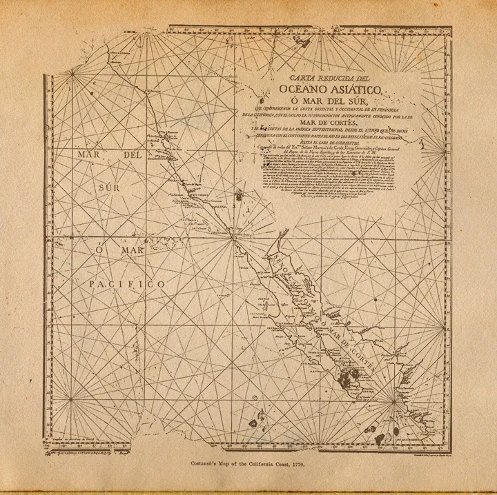 I found this really amazing map of "Old California" during my research. This became the textural foundation of the background layer.