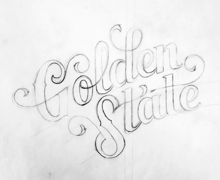 One of the early sketches of the lettering. I wanted it to look elegant but still have a hand drawn feel.