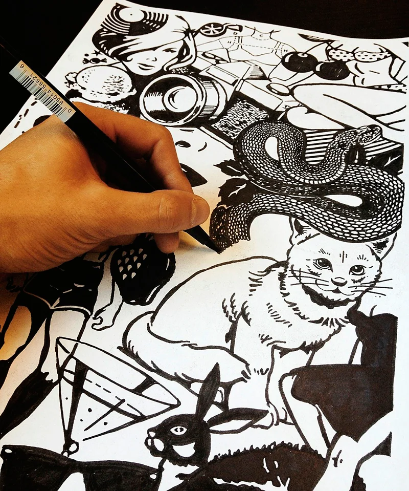and Snakes! This was the last stretch of tracing the image