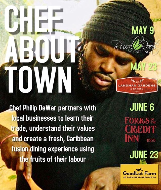 Bearing Good news this Friday!! Some friends & I are collaborating on a dinner series titled #ChefAboutTown
They’re putting ME to WORK, to understand their craft- I’ll in turn prepare a Carib-Fusion menu to reflect my experience with them.
Imma be deep into the culinary bag-o-trix to truly capture the essence of these fine folks:
@ruralrootscatering @landmangardens @forksofthecreditinn @goodlot.beer
We definitely would love you joining us on this journey. Check the dates, tell a friend! * email info@Soulyve.ca for tickets and info *
#chefabouttown #localbusinesses
#soulyve #yis