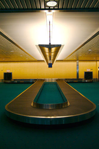 via monoscope.com
I have stood at this baggage carousel numerous times and have never thought to take a photo, let alone that it could be quite this stunning. Great lighting and fantastic composition, it is inspiring in its ability to make the mundane beautiful.