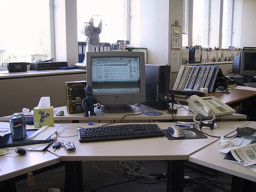 Roll over the image at flickr to see how we used to work way back in 2002!