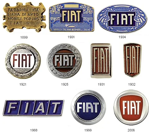 Great post on the evolution of car logos. The post is very detailed with some great trivia to go along with the images.
Supposedly, the famous Fiat "scrabble tiles" logo of the 1960s was designed by the company’s Chief Designer who was driving past the Fiat factory during a power outage and saw an outline of the factory’s neon sign against the dark sky
Link