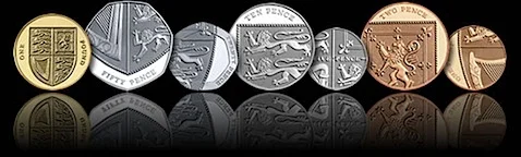 Apparently these are the designs for the new coins in the UK. The work of 26 year old designer Matthew Dent will soon be in the pockets and behind the cushions on the couch of millions of British citizens. congratulations on the Royal Mint for being so bold.
Link - Royal Mint