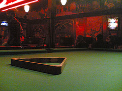 Had a good night of pure Americana, pizza, pool and beer. Love the way this picture came out on my phone, great colours and the triangle in the foreground just works. Pure accident of course much like my pool playing.