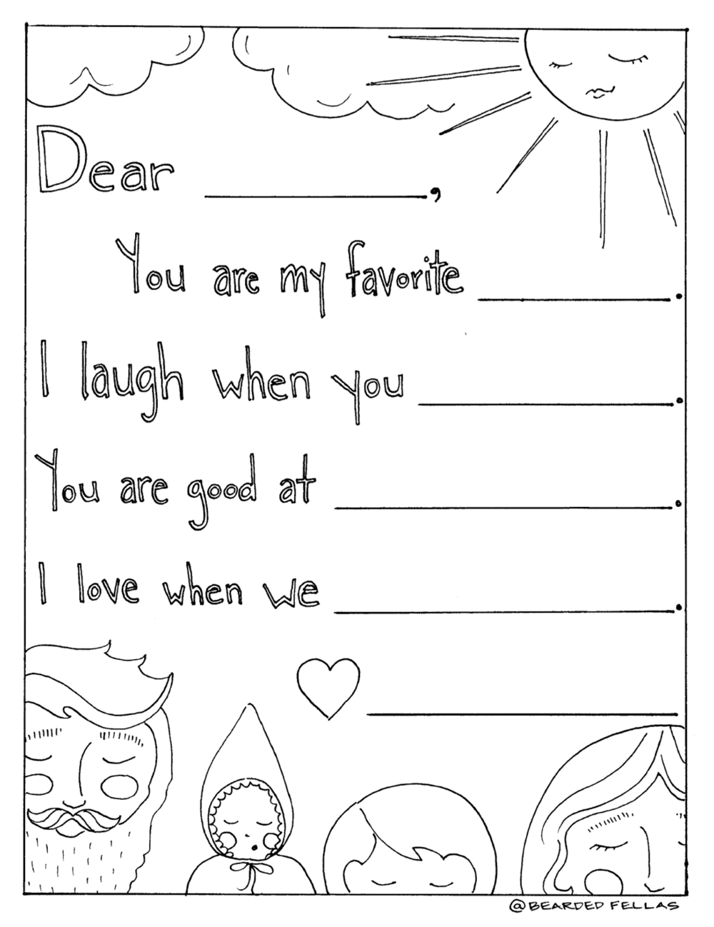 Father's Day Letter Coloring Page
