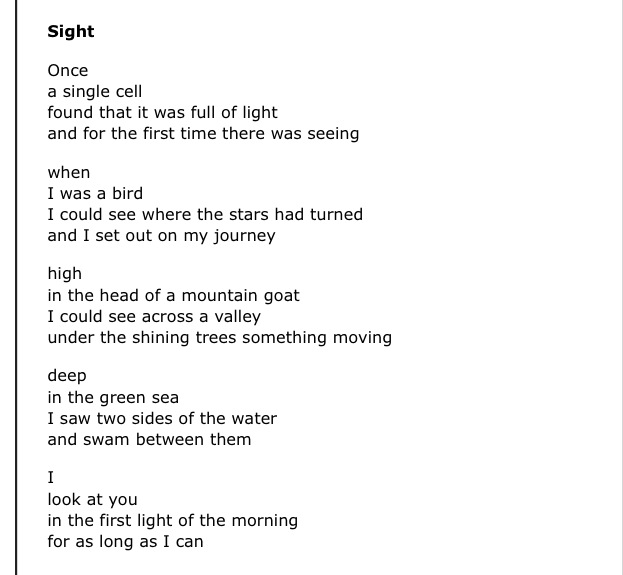 "Sight" by W.S. Merwin