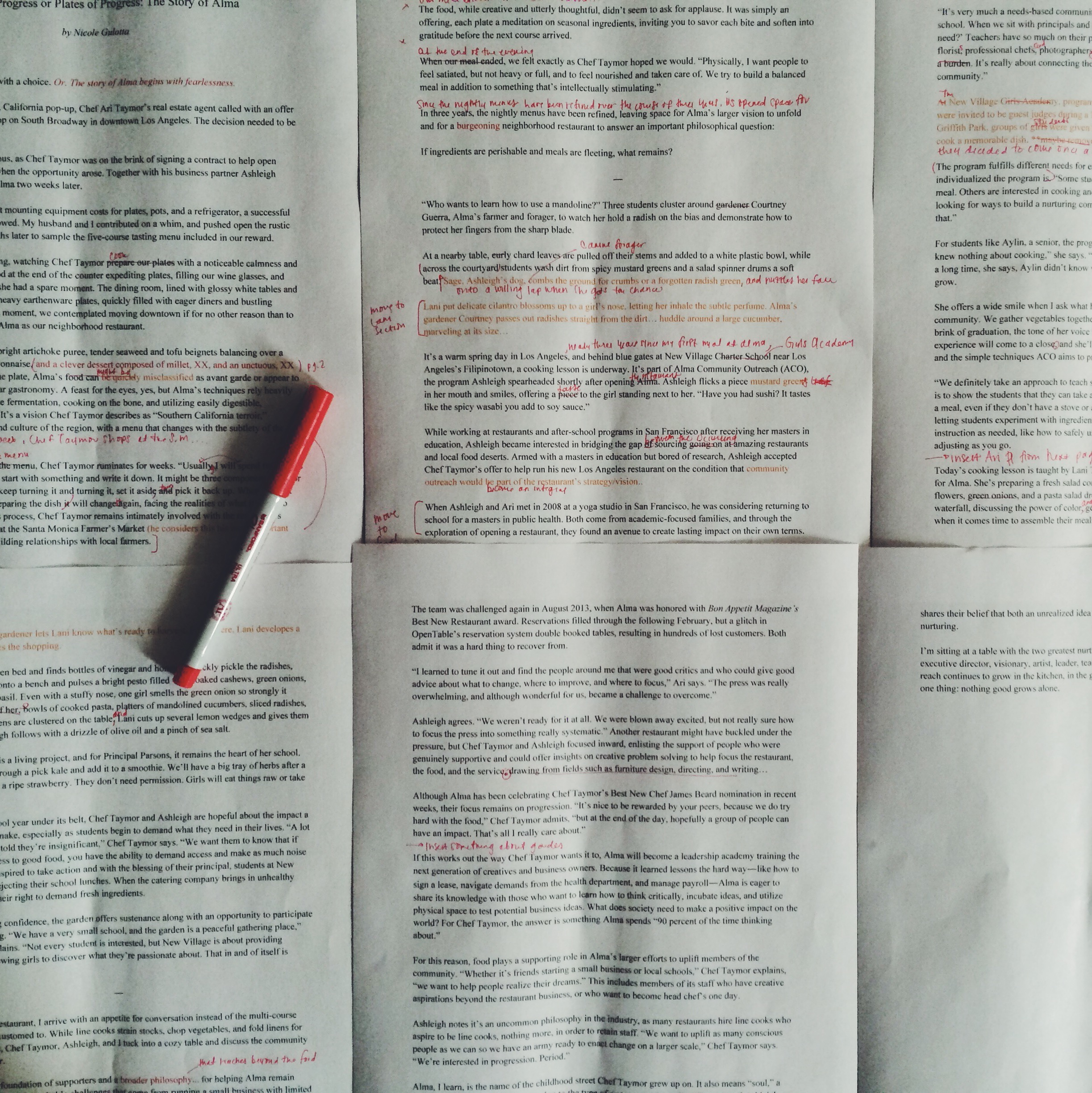 Red pen marks for days.