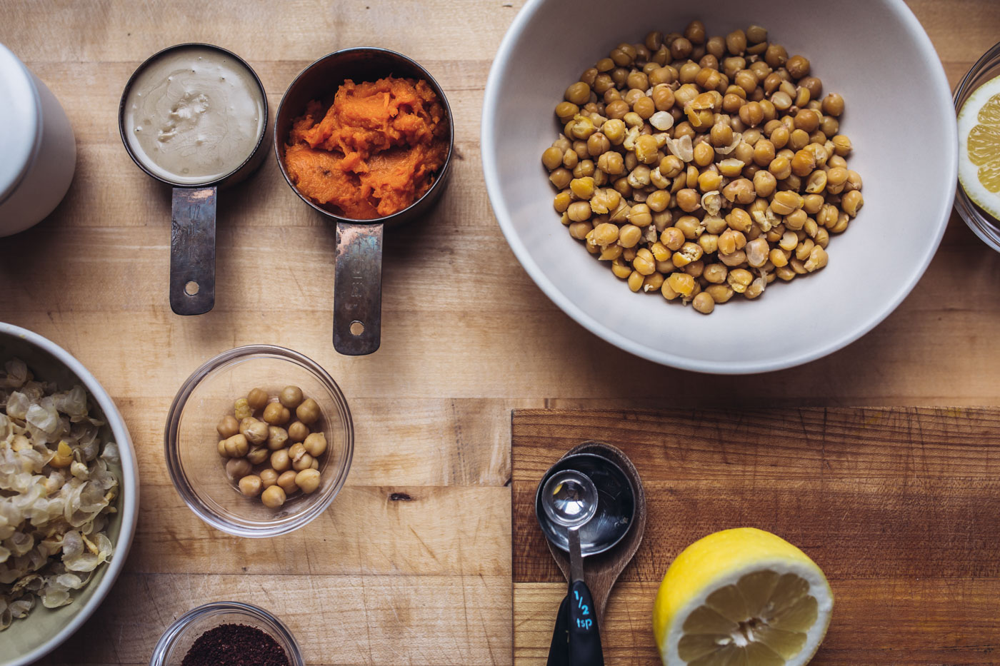 Ingredients for sweet potato hummus