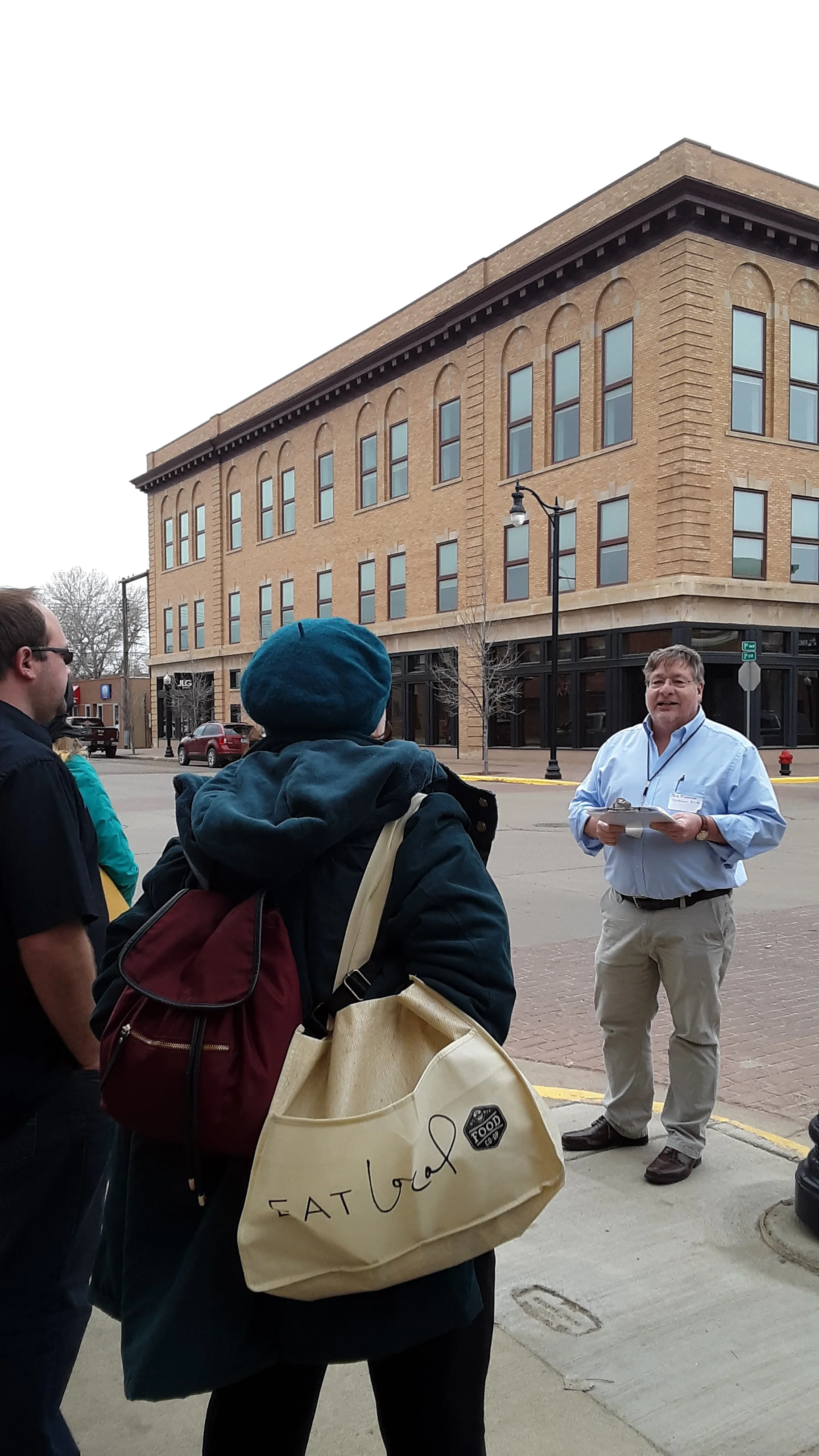 Bob Fuhrman, Museum Coordinator and Historic Preservationist for the City of Dickinson, gives a walking tour of downtown Dickinson’s local landmarks.