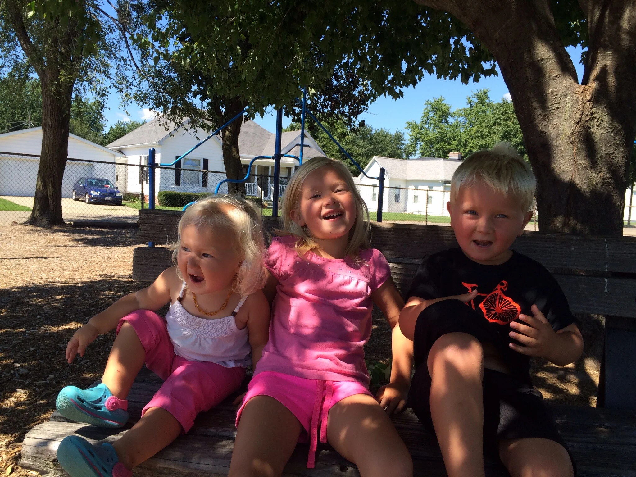 Relief at the playground after a few hours in the car.&nbsp;