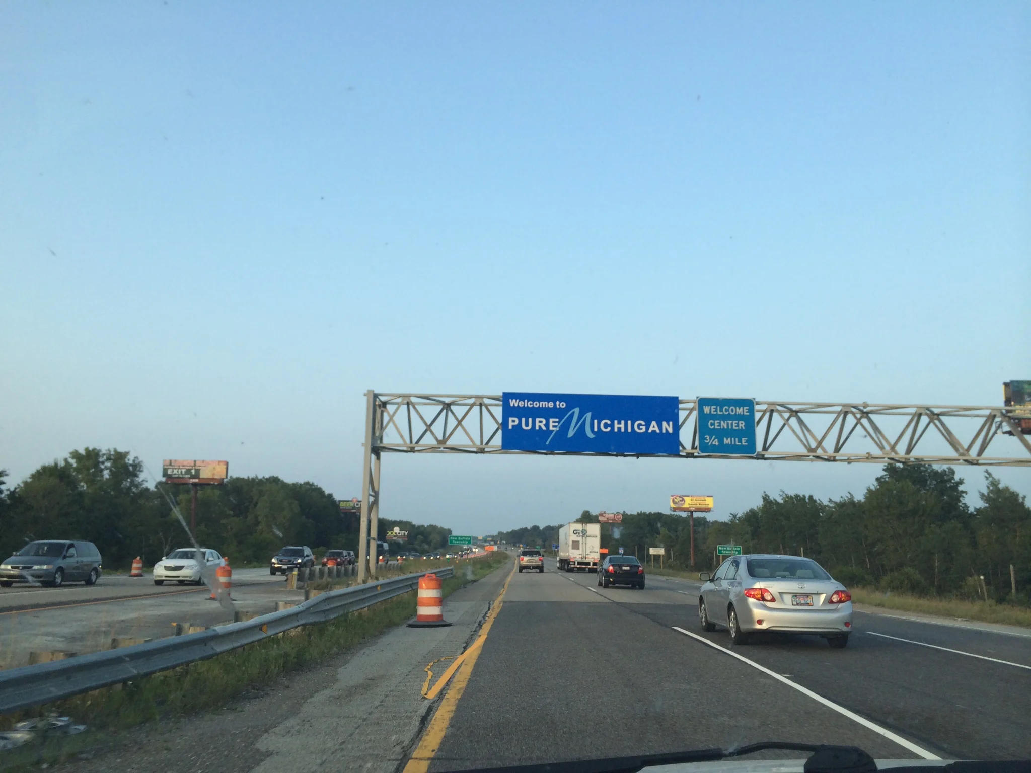 A welcome sight. The blue sign, not the barrel. 