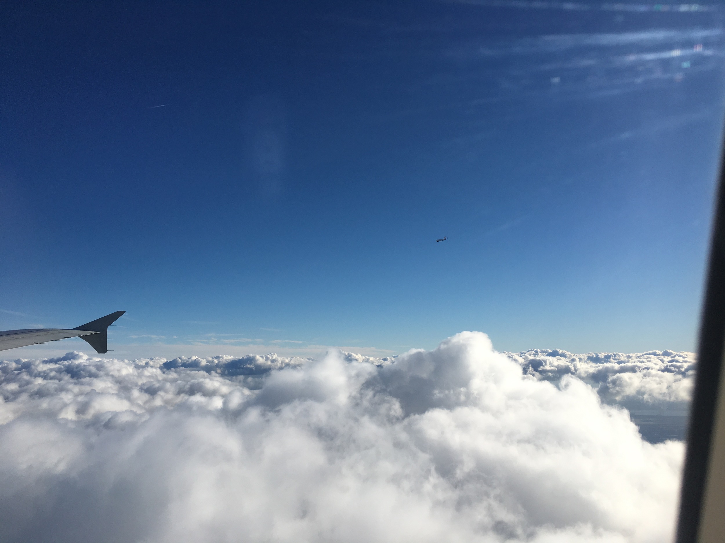 Does that other plane look just a little too close? This was after I saw it fly over us. 