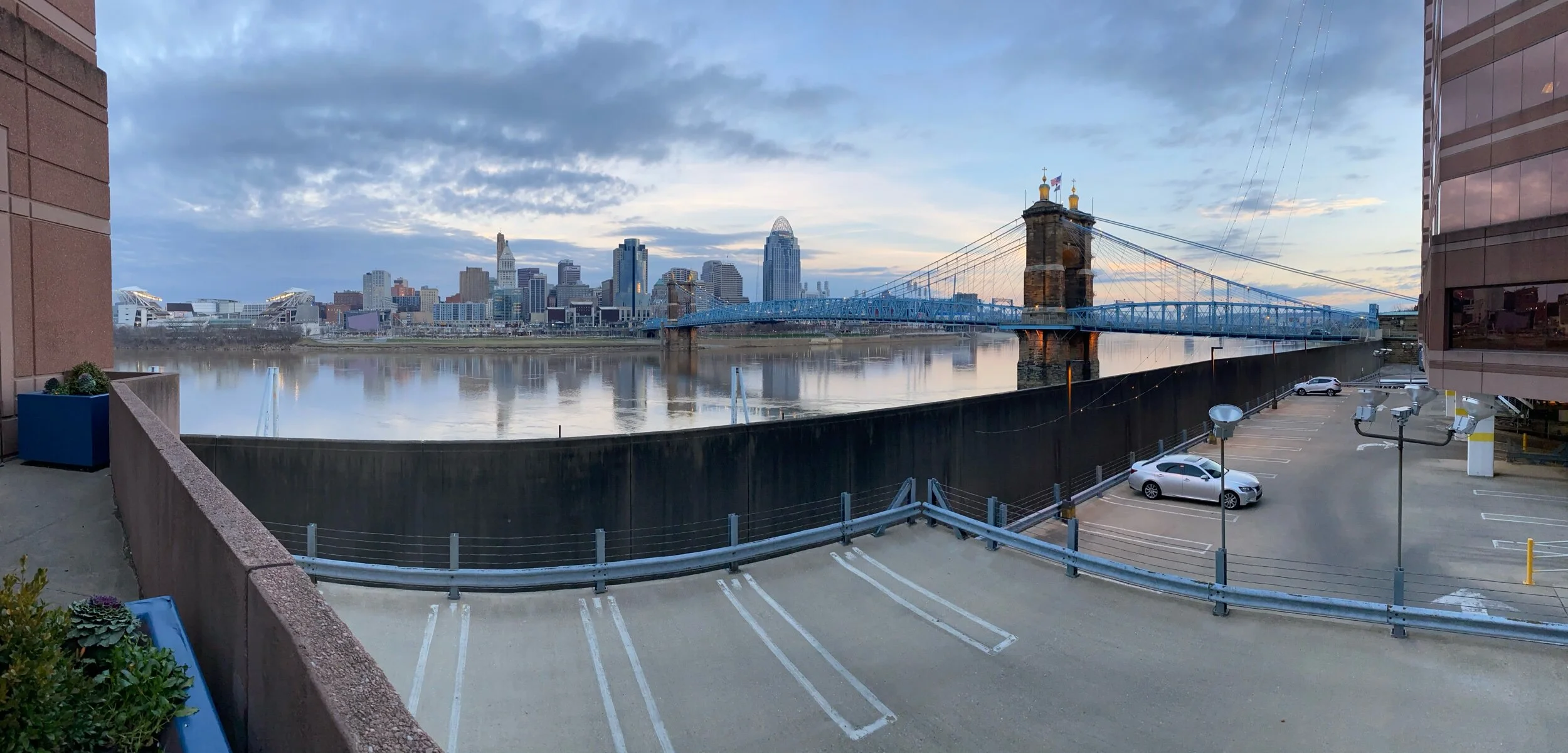 Paul Brown and Great American Ballpark with a little commerce in between.