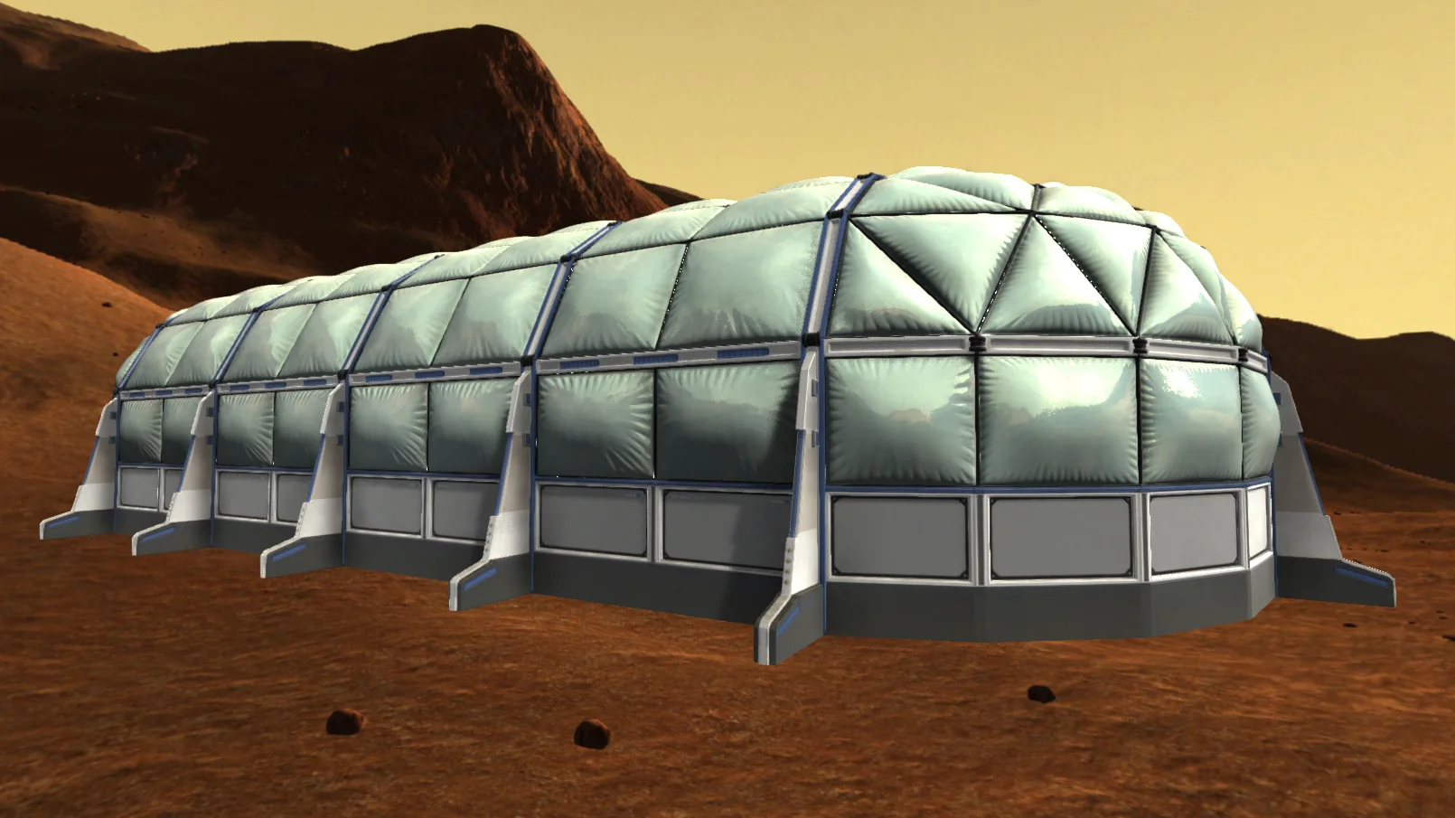 Work in progress for exterior modeling and texturing. Click to enlarge.