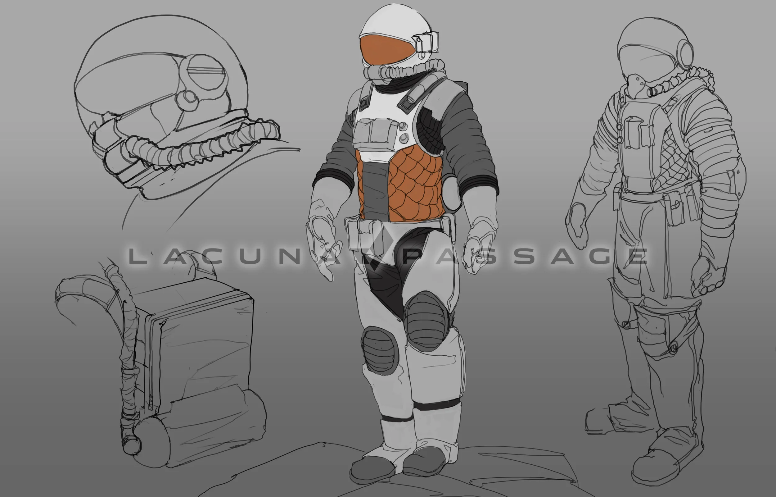 These designs are closer to the final suit that will be featured in the game. Click to enlarge
