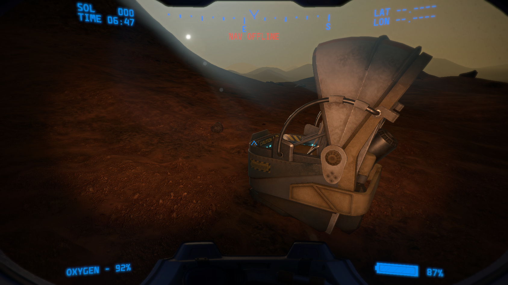 One of several possible emergency landing sites where you can start your playthrough...