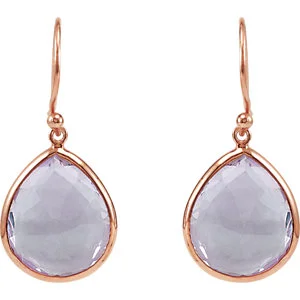 Genuine Amethyst Earrings, sterling with rose plating, style #69644 $249.00