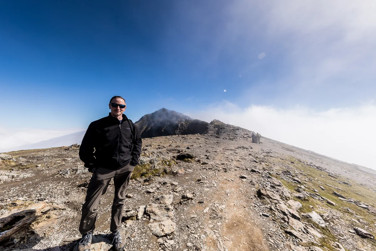 my husband, and snowdon's summit in the background ©jennifer bailey 2018