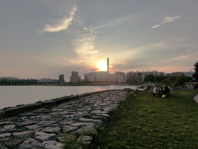 Sunset in Helsinki. 