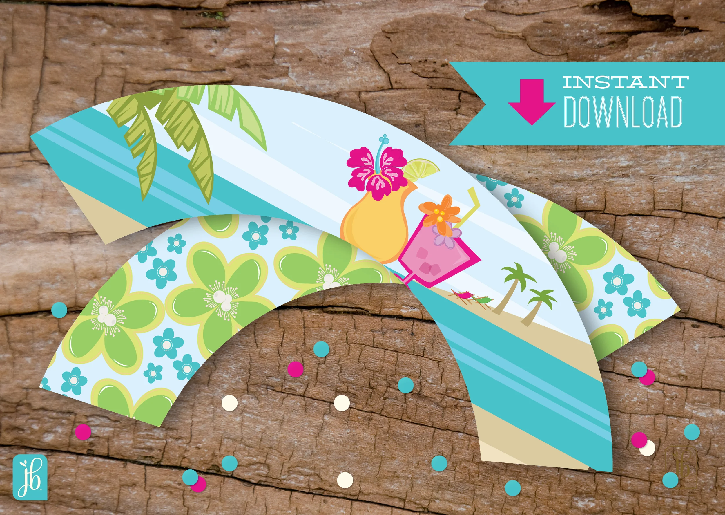 Tropical Drinks Cupcake Wrappers