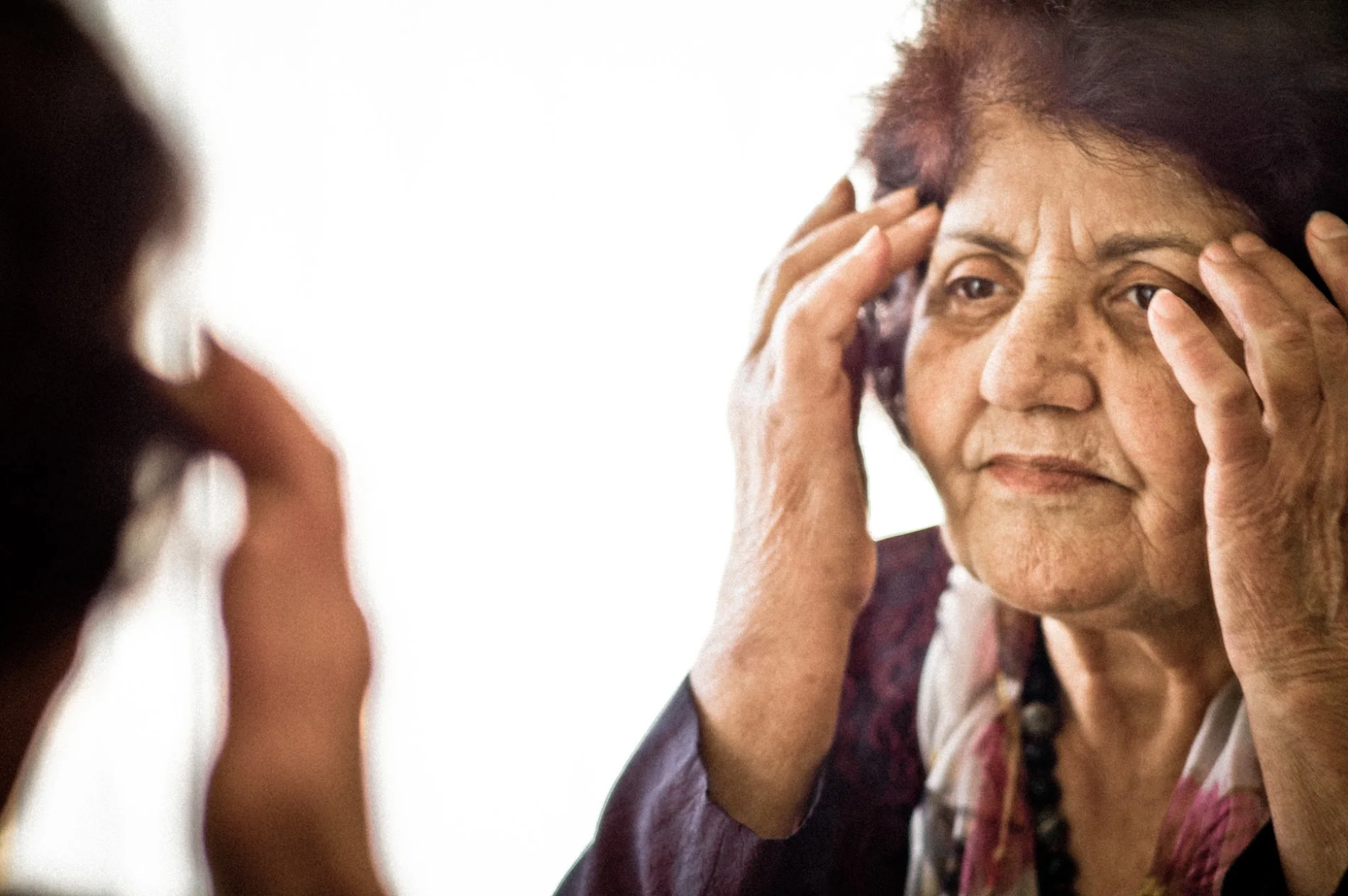 Touching up for her photograph
