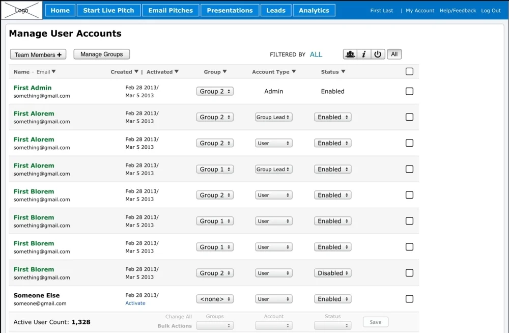 User Management Michael A. Crane UX