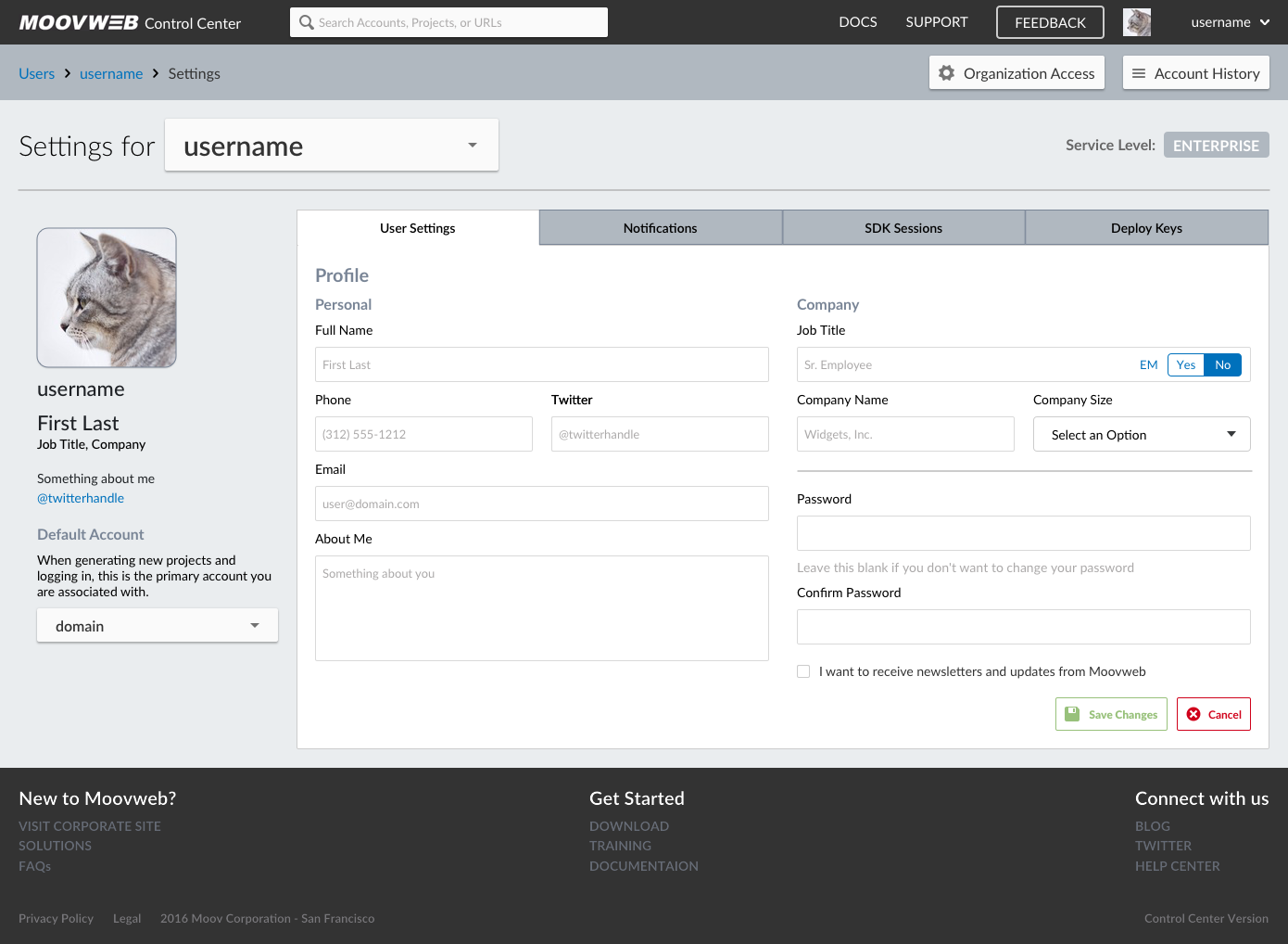 User Settings