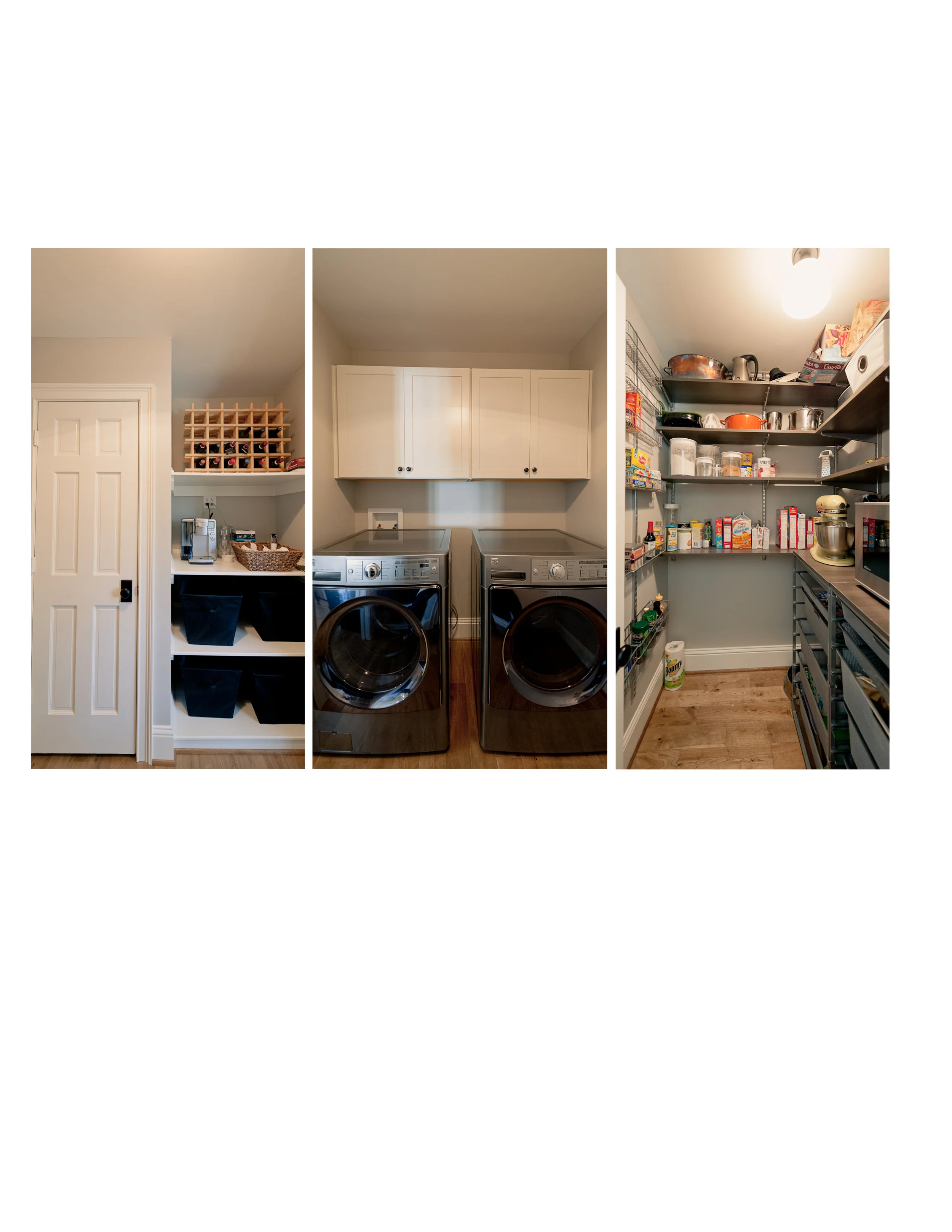 After: (And pardon my stupid attempt at using templates in Lightroom.&nbsp; Apparently I need to read more of the instruction book.) We turned one side of the laundry room in a clothes-sorting station/coffee station/wine storage space. We also put i…