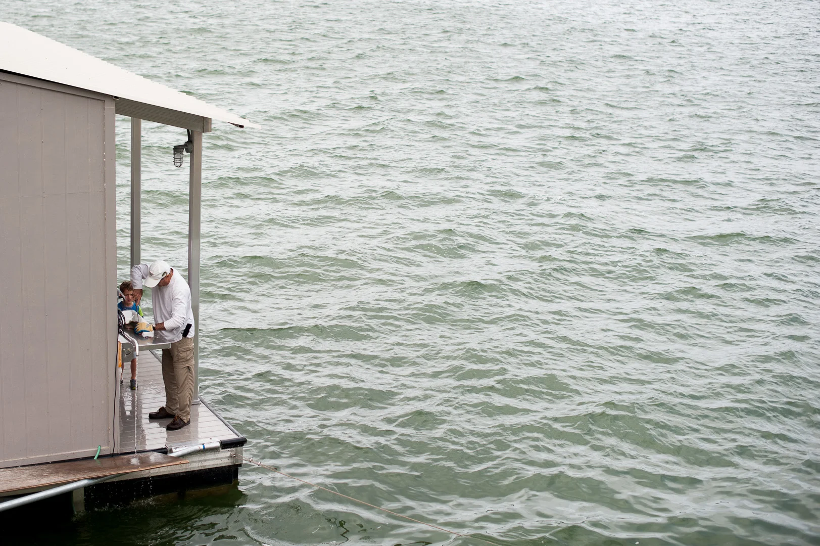 Rocket's vision of a fish-cleaning station on the dock? Complete.