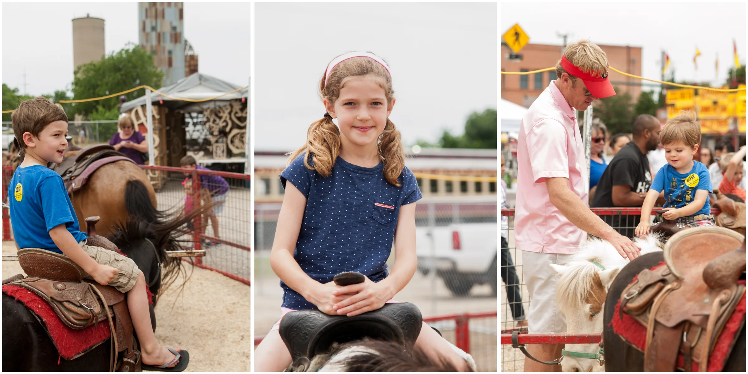 Henry's first pony ride was a hit for the first two turns. Then, "All done, Daddy. All done." 