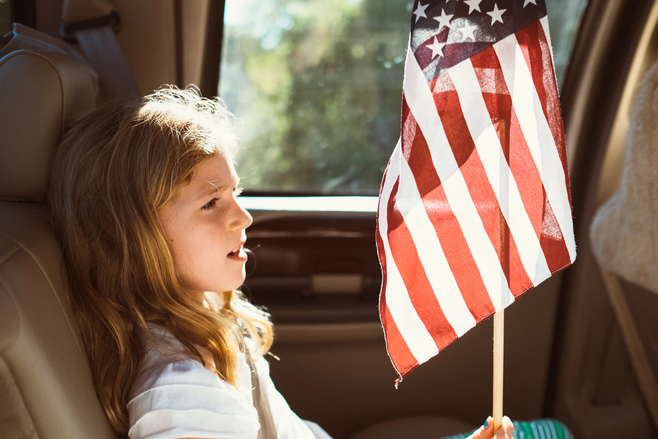 Ella had a small allowance to bargain with and I was very proud that she was careful not to spend it all the first day. This flag was one of the few little treasures that she brought home.