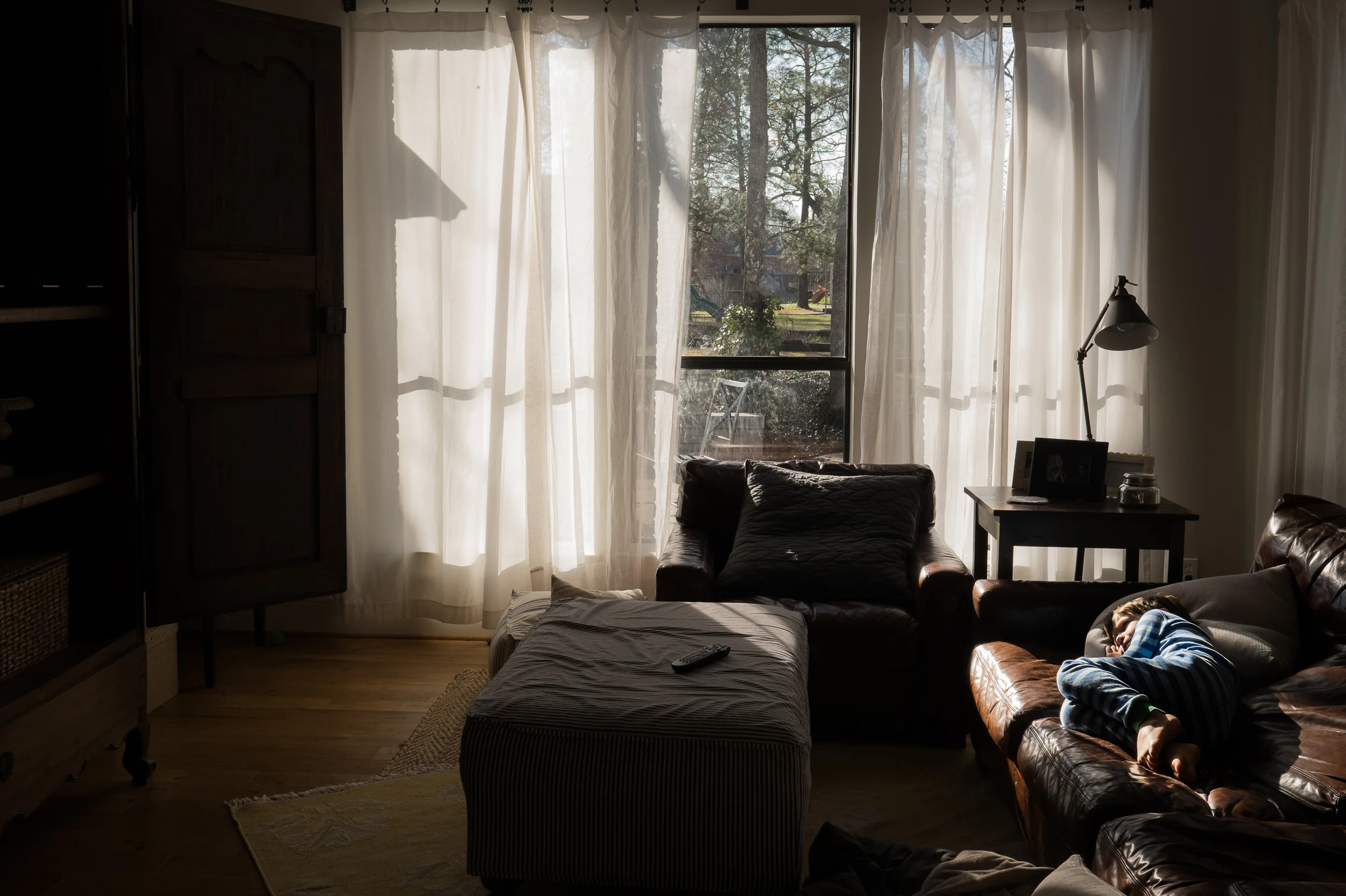 This guy is always the first to come downstairs, snagging the best cartoon-watching spot on the couch.