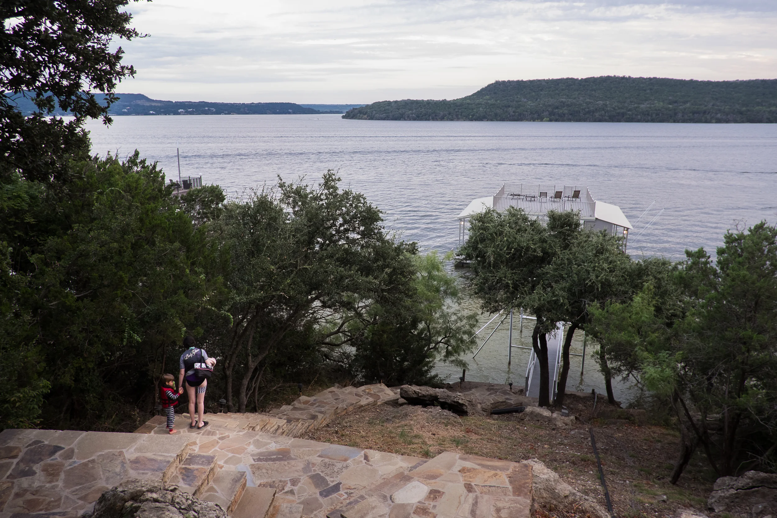 It's a long way down to the dock. Sometimes, you have to stop and just take in the view. 
