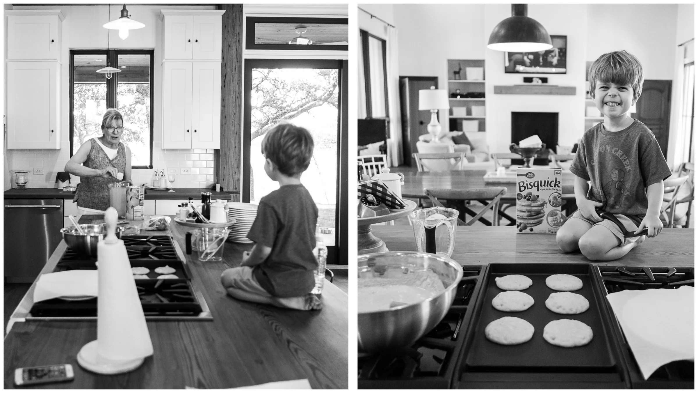 Henry's never seen a counter top he's opposed to climbing on. In the name of pancakes. 