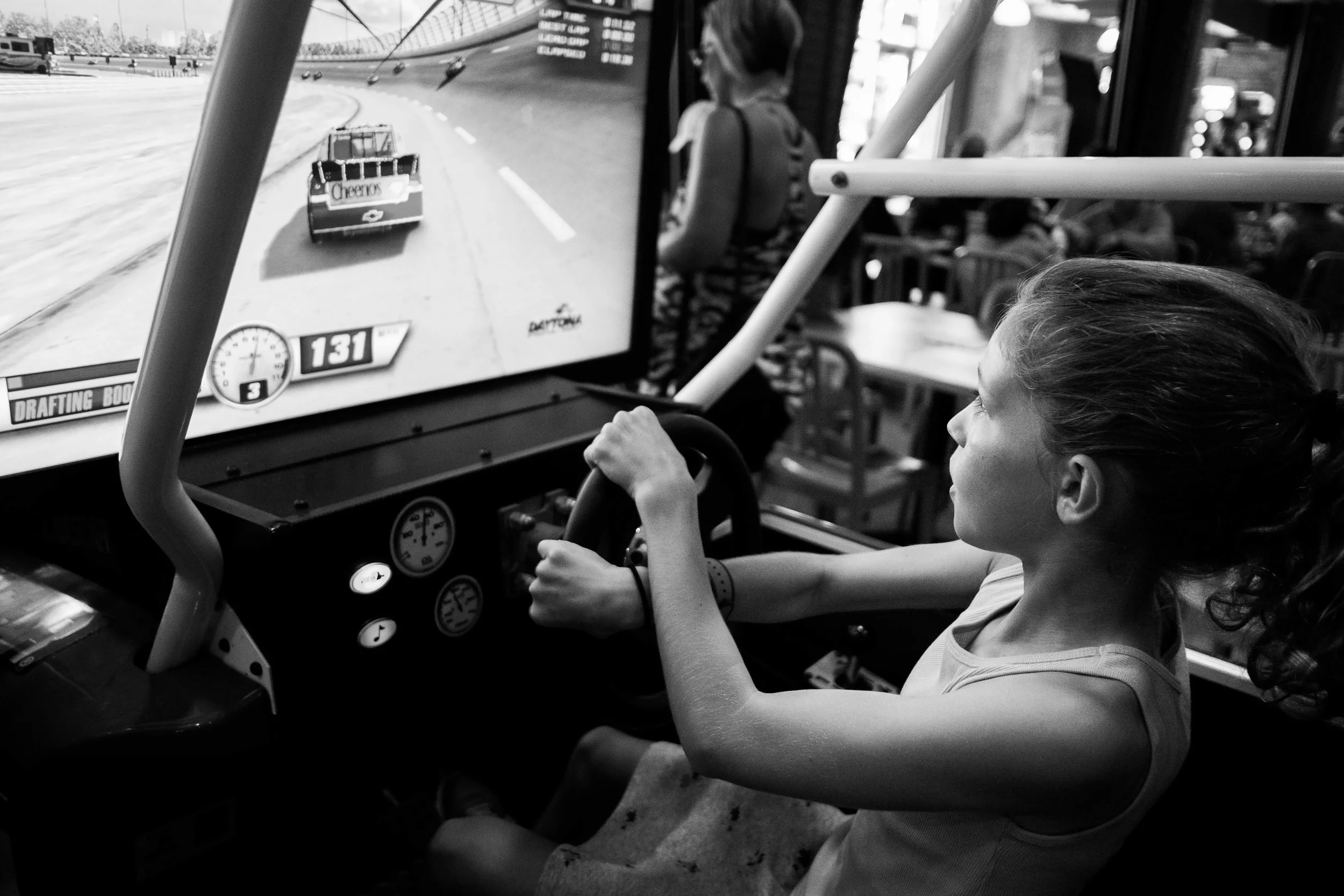 Of all of the shows and rides at the park...they wanted to hit the arcade after lunch. 