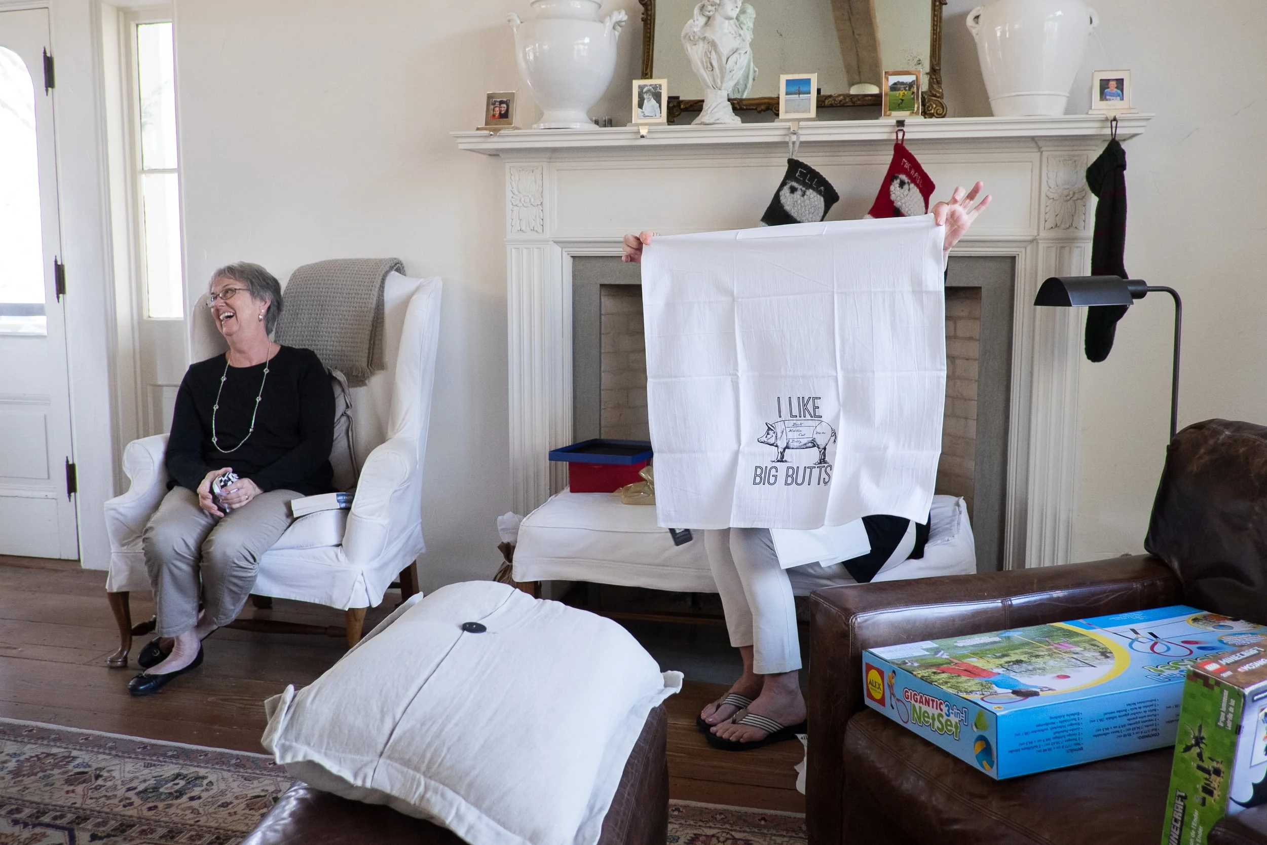 The next time we come to dinner at the farm, I expect this dish towel to be prominently displayed in the kitchen.