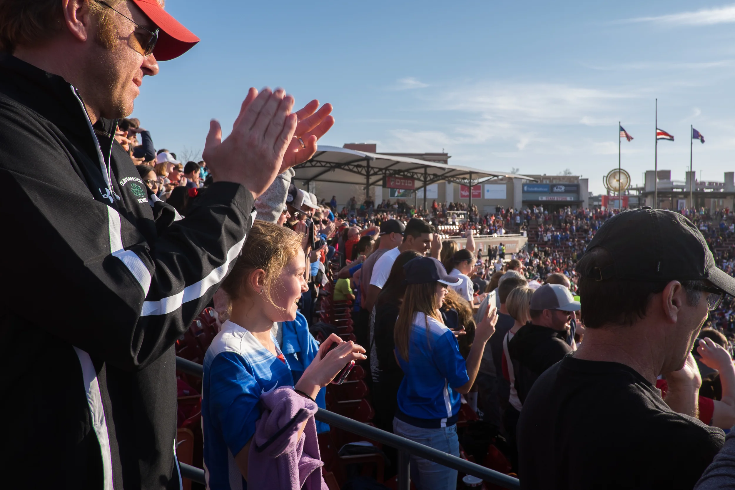 Saturday, we took the kids to watch the U.S. Women's National Team beat Mexico. Ella lit up watching Carly Lloyd finally score on a PK near the end of the game. 