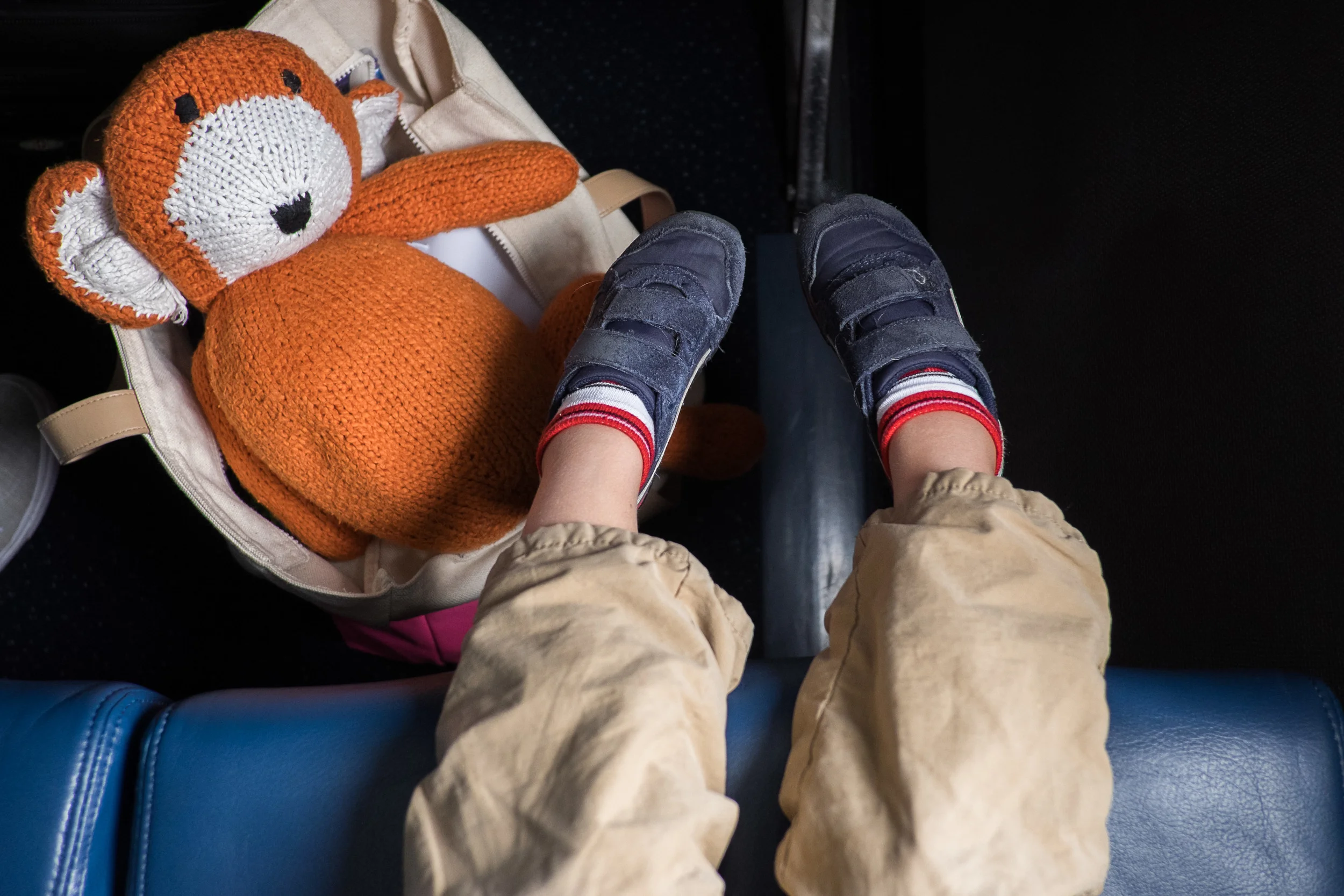 Knit Bear needed to be on top "so he could breathe okay."