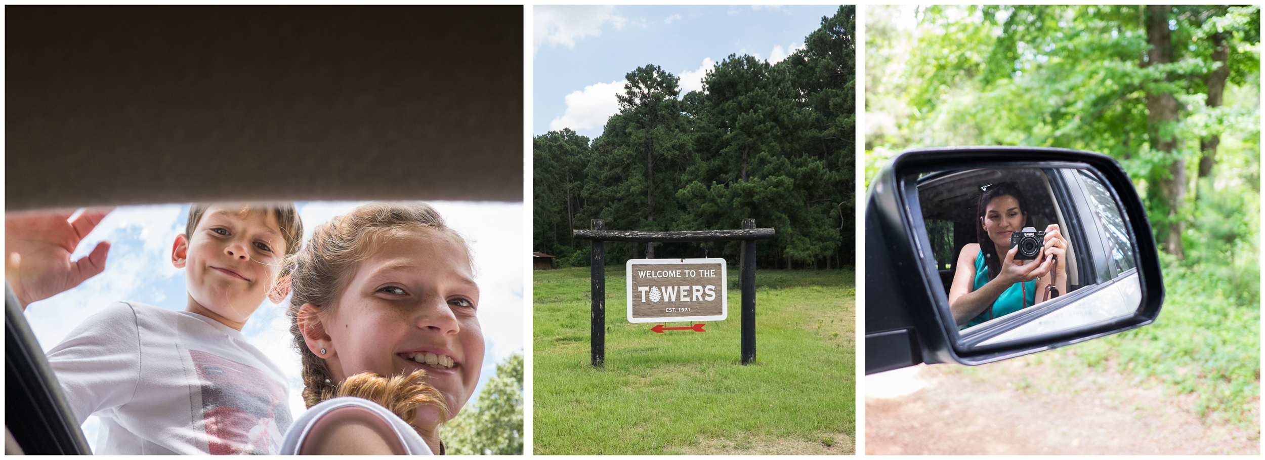 All of kids hung out windows and sun roofs on the slow drive into the camp. 