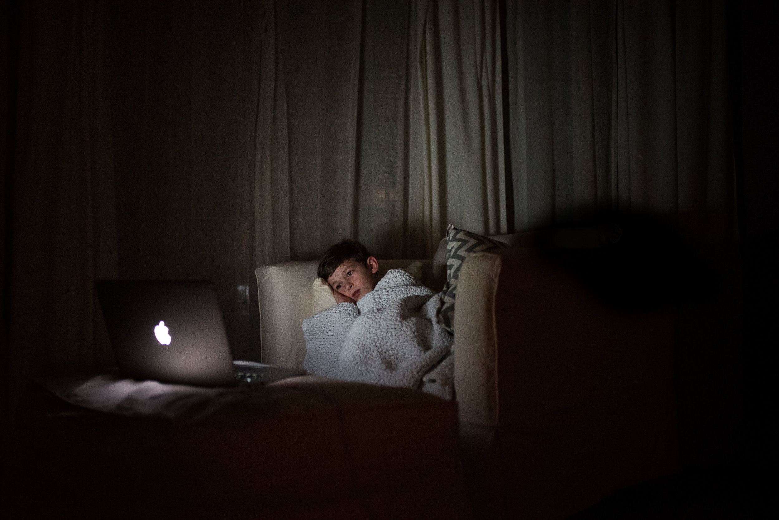 Poor boys, they were stuck watching movies in Mom and Dad's room while the girls took over the house. 