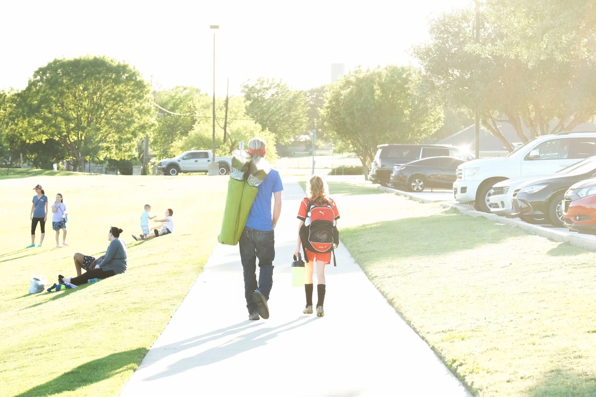 Heading out for some hard-earned ice cream. 