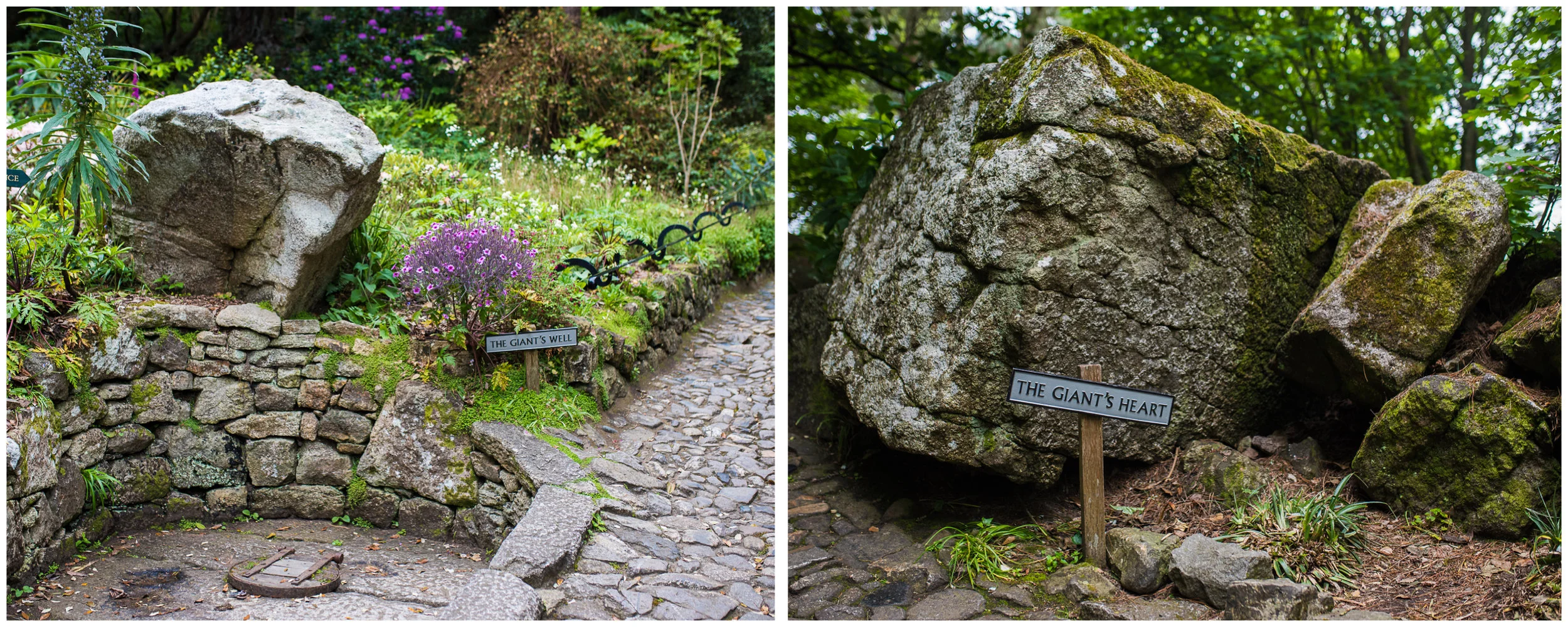 There's a fable about a giant who was defeated on top of the mountain and ultimately fell down into the well on the left. I apparently didn't listen closely enough to the story; I photographed the large rock on the right assuming that was the giant's heart. Instead, it's a heart-shaped pebble in the walk to the left of the sign (not pictured). Maybe our definitions of Giant differ somewhat. 