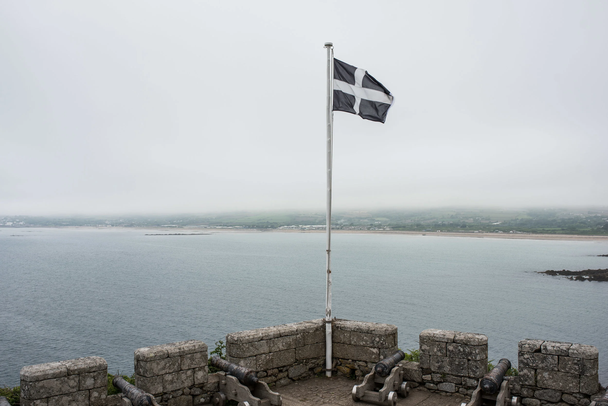 The people of Cornwall often see themselves as being separate from England; this is their Cornish flag. Being from Texas, we could relate.