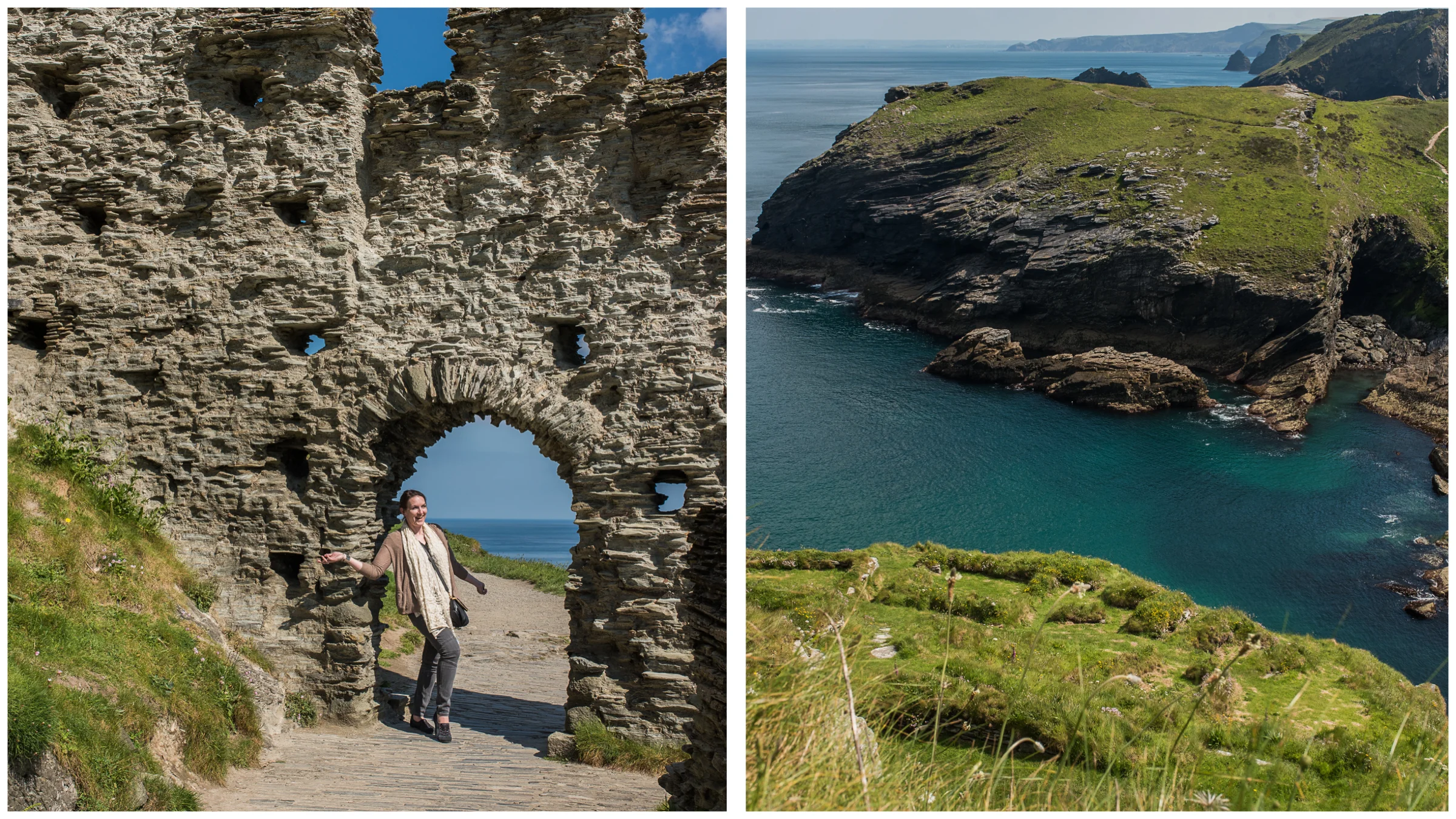 In the photo on the right, there are the foundation remains of the most ancient dwellings on this site, dating back to the Dark Ages. 