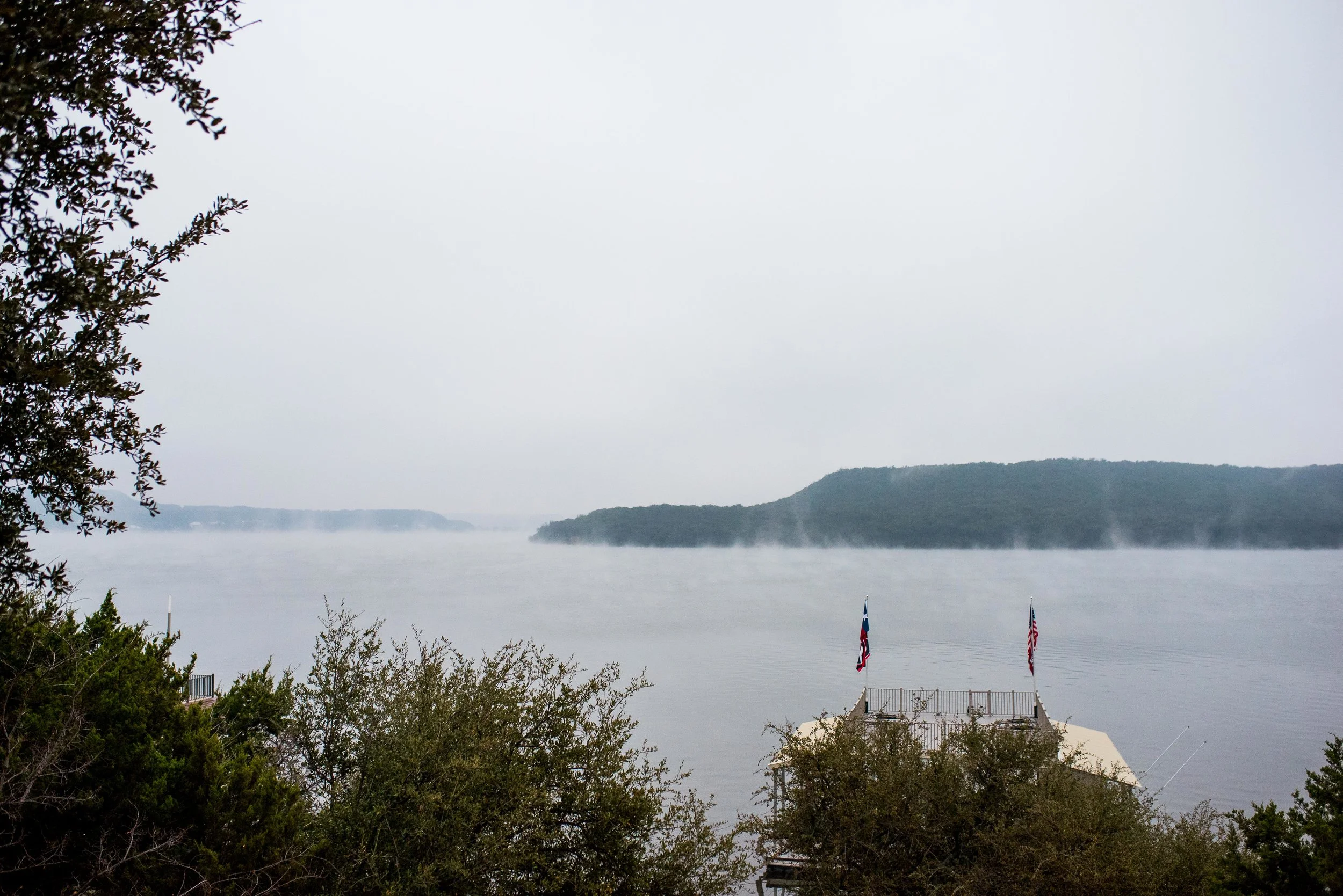 When the air is a heck of a lot colder than the lake water. 