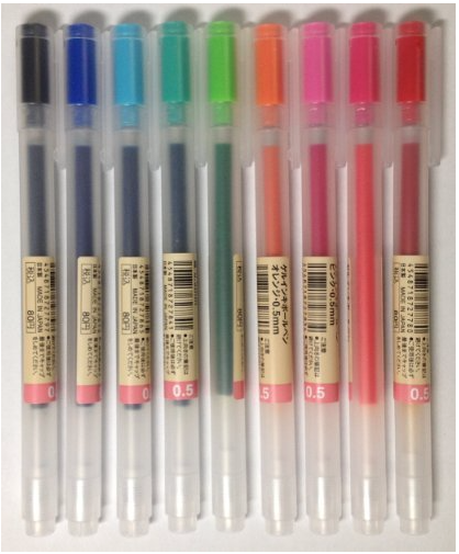 I found out about these Muji Gel Ink Pens from my daughter. She uses them to annotate books and they've been excellent for my students who like to use color to help them learn music. 
