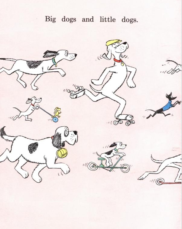 Whimsical illustrations like these from Go Dog, Go! keep assessing a child's reading level from becoming too serious.